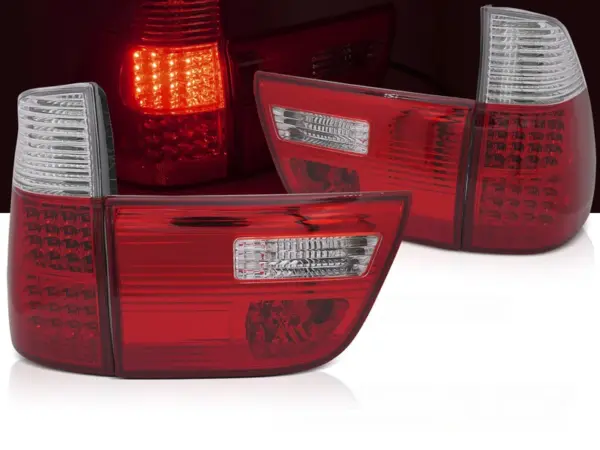 Baklykter BMW X5 E53 09.99-10.03 LED Rød/Hvit – bilde 1 av 2