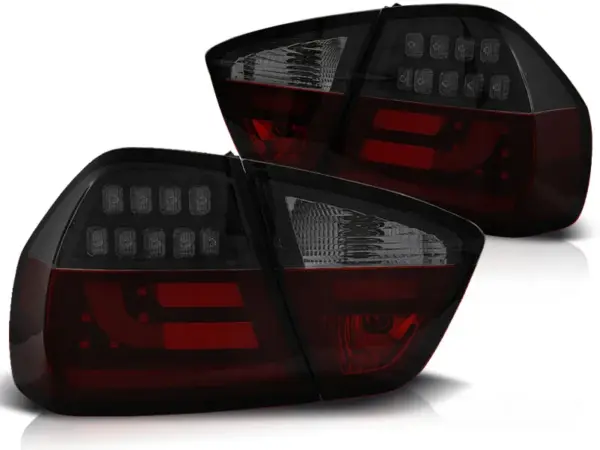 Baklykter BMW E90 03.05-08.08 Sedan LED Bar Svart/Rød/Røykfarget – bilde 2 av 2