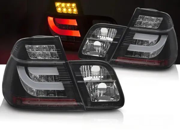 Baklykter BMW E46 98-01 Sedan LED Bar Svart – bilde 1 av 2