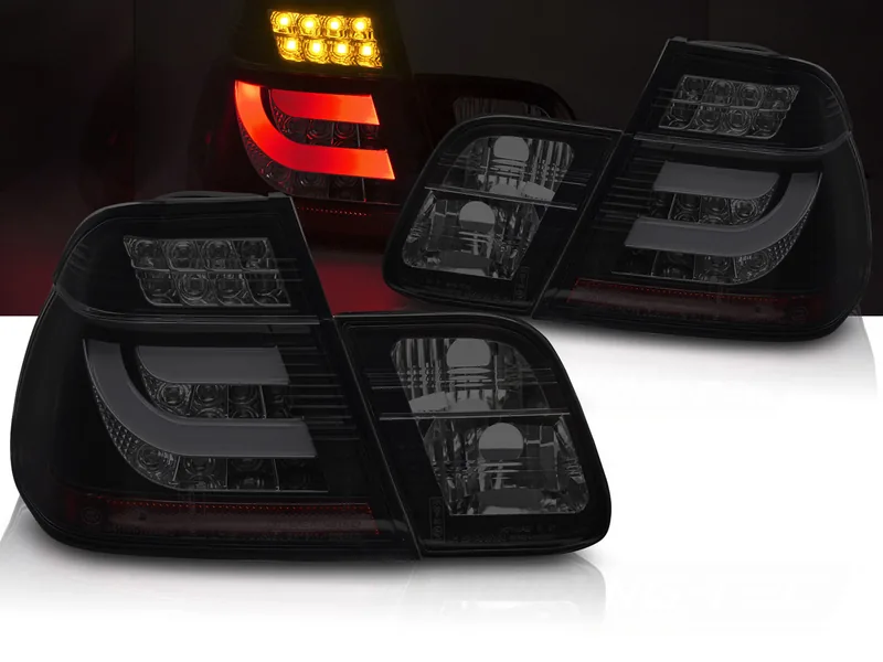 Baklykter BMW E46 98-01 Sedan LED Bar Svart/Røykfarget