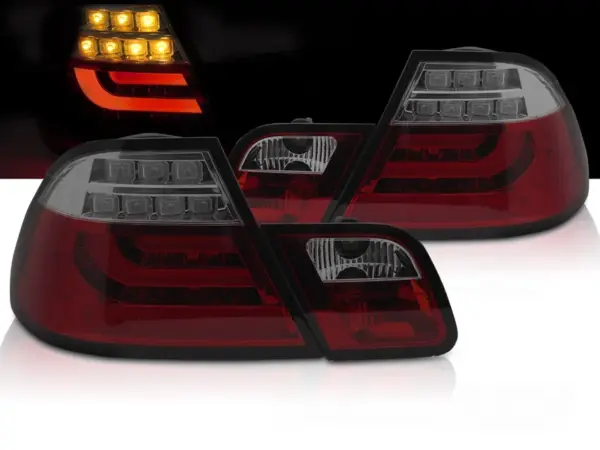 Baklykter BMW E46 03-06 Coupé LED Bar Rød/Røykfarget – bilde 1 av 2