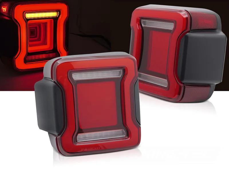 Baklykter Jeep Wrangler JL 18-23 LED SEQ Rød