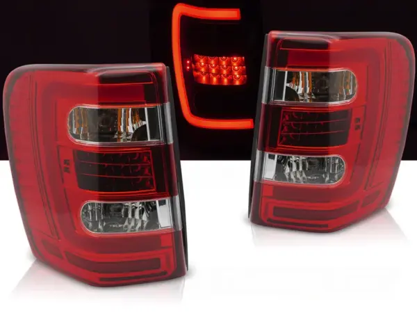 Baklykter Jeep Grand Cherokee 99-05.05 LED Rød/Hvit – bilde 1 av 2