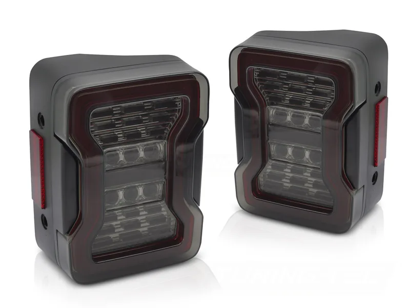 Baklykter Jeep Wrangler JK 07-18 LED Røykfarget - Bilde 2