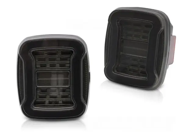 Baklykter Jeep Wrangler YJ 91-96-/TJ 96-06 LED SEQ Røykfarget – bilde 2 av 2