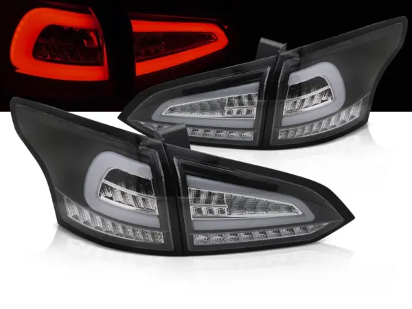 Baklykter Ford Focus MK 3 SW 11-18 Stasjonsvogn LED Bar SEQ Svart – bilde 1 av 2