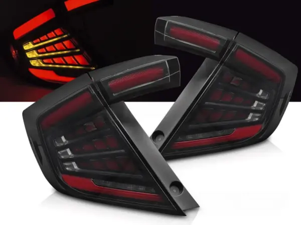 Baklykter Honda Civic X 16-21 Hatchback LED Bar SEQ Røykfarget – bilde 1 av 2
