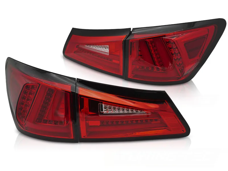 Baklykter Lexus IS II 06-13 LED Bar SEQ Rød/Hvit - Bilde 2