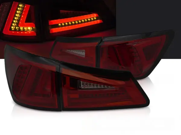 Baklykter Lexus IS II 06-13 LED Bar SEQ Rød/Røykfarget – bilde 1 av 2