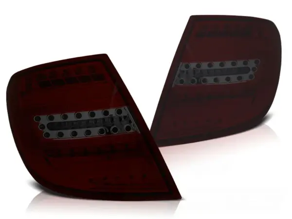 Baklykter Mercedes C-Class W204 Stasjonsvogn 07-10 LED Bar Rød/Røykfarget – bilde 2 av 2