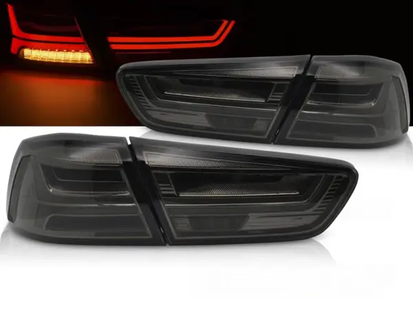 Baklykter Mitsubishi Lancer 8 Sedan 08-16/Lancer EVOLUTION X 07-16 LED SEQ Røykfarget – bilde 1 av 2