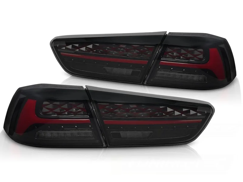 Baklykter Mitsubishi Lancer 8 Sedan 08-16/Lancer EVOLUTION X 07-16 LED SEQ Røykfarget - Bilde 2
