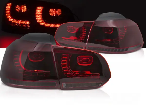 Baklykter VW Golf 6 08-13 Hatchback LED SEQ Rød/Røykfarget – bilde 1 av 2