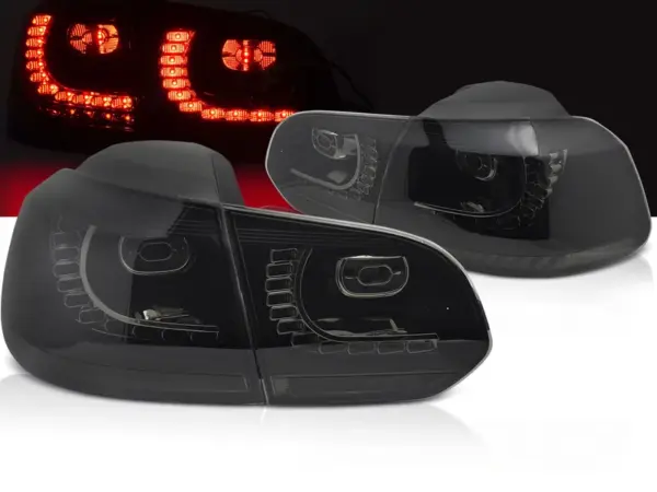 Baklykter VW Golf 6 08-13 Hatchback LED SEQ Røykfarget – bilde 1 av 2