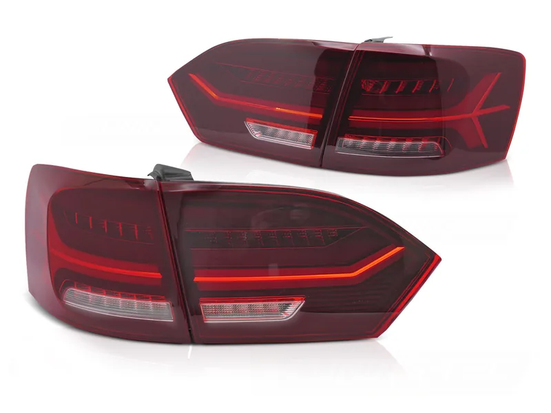 Baklykter VW Jetta VI 11-14 LED Bar SEQ Rød/Hvit - Bilde 2