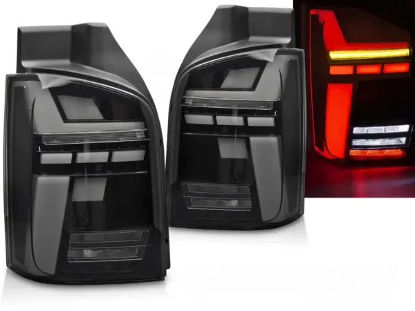 Baklykter VW T5 04.03-09/10-15 Bakluke LED Bar SEQ Røykfarget – bilde 1 av 2