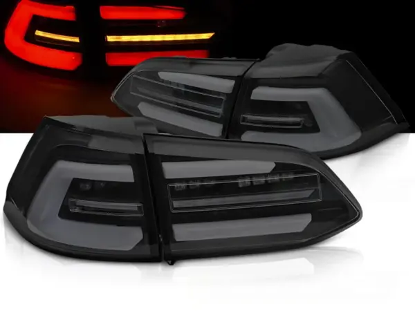 Baklykter VW Golf 7 17-19 SW Variant LED SEQ Svart/Røykfarget – for original LED – bilde 1 av 2