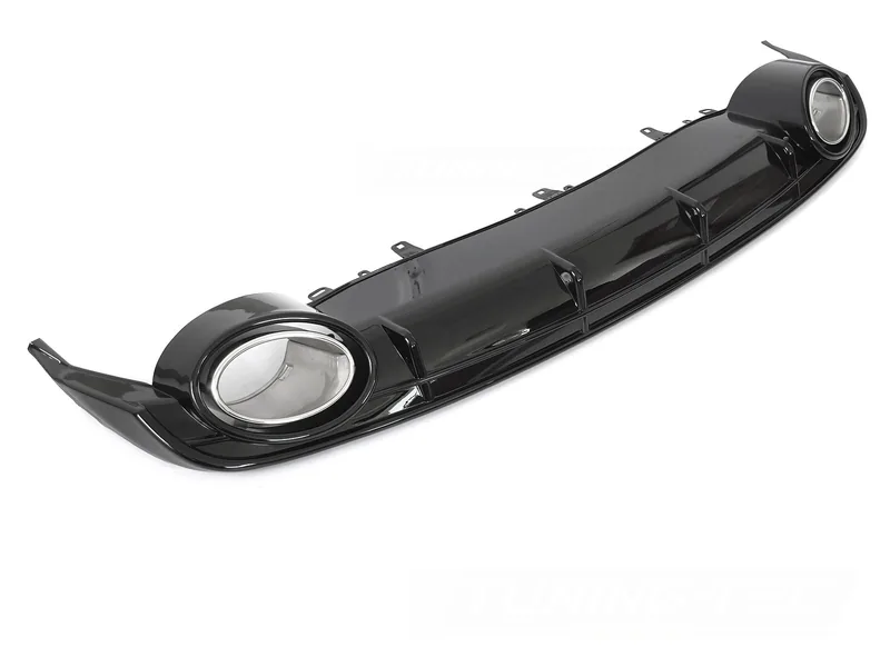Diffuser Audi A6 C7 14-18 Sport Style Dobbel Utgang Blank Svart