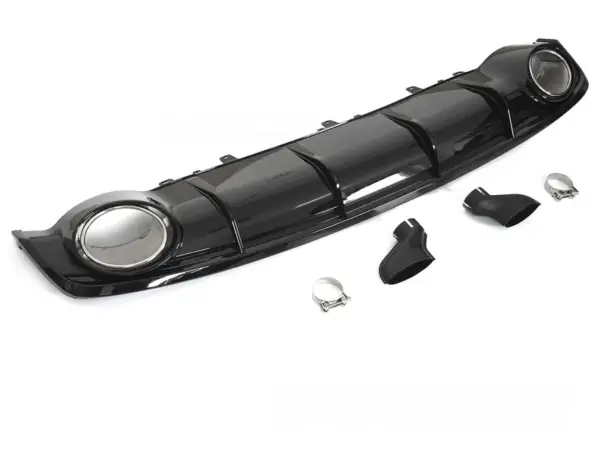 Diffuser Audi A7 C7 14-18 Sport Style Dobbel Utgang Blank Svart