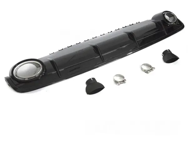 Diffuser Audi Q7 4M 15-19 Sport Style Dobbel Utgang Blank Svart