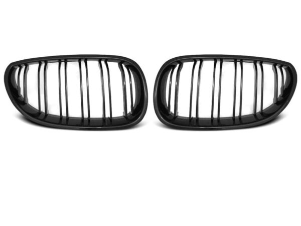 Grill BMW E60/E61 07.03-10 Sport Style Double Bar Blank Svart – bilde 2 av 2