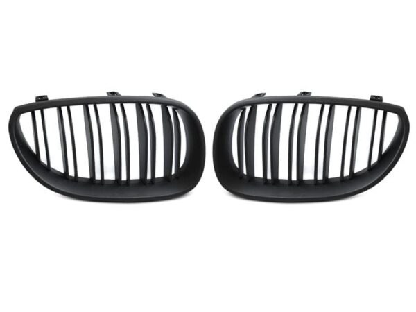 Grill BMW E60/E61 03-10 Sport Style Double Bar Matt Svart – bilde 2 av 2